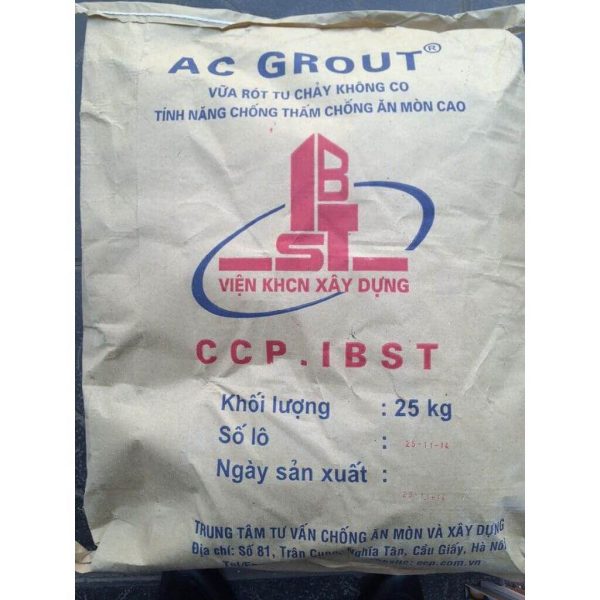 AC Grout (Viện IBST) VỮA TỰ CHẢY KHÔNG CO NGÓT CỪỜNG ĐỘ CAO GỐC XIMANG