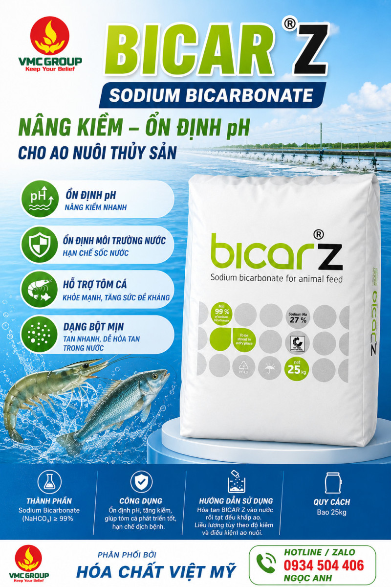 BICAR Z – Sodium Bicarbonate Nâng Kiềm, Ổn Định pH Cho Ao Nuôi Thủy Sản ...