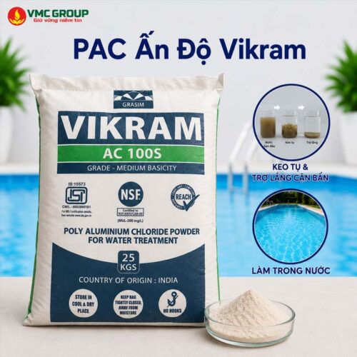 PAC Ấn Độ Vikram AC 100S 25kg/bao – Poly Aluminium Chloride